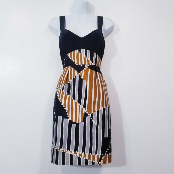 Tibi New York Wool Silk Printed Sheath Dress - Picture 1 of 12